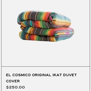 Far West Provisions Co. duvet cover. Purchased from El Cosmico Marfa, GUC.